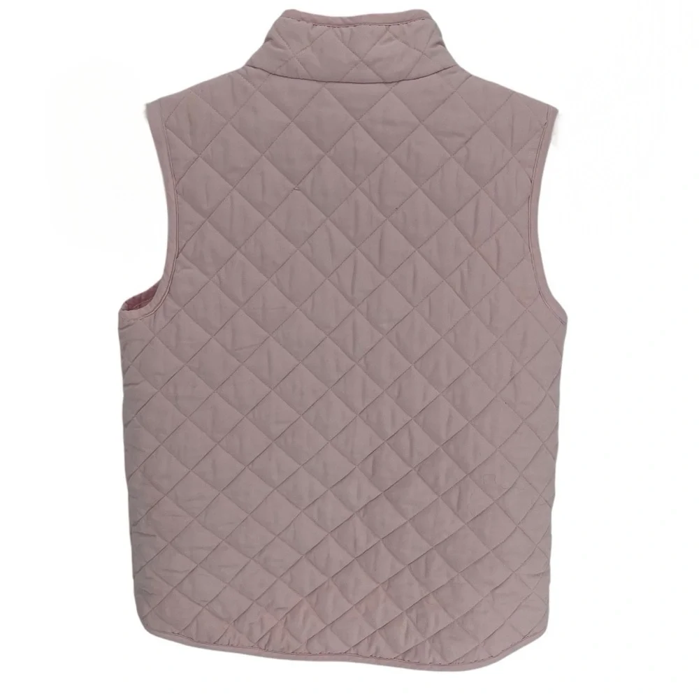 J Crew Crewcuts Girls Pink Quilted Vest Zip Front Size 10 Pockets Sleeveless